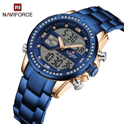 China Naviforce 9190 Chronograph Diamond Case Crystal Dial Attrative Watch Shinny The Design Watch Gold Business Wristwatch for sale