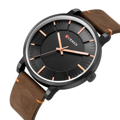 China Curren 8332 Fashion Unique Design Waterproof Leather Band Big Size Men Sport Watches Hardlex Quartz Curren Glass Watch for sale