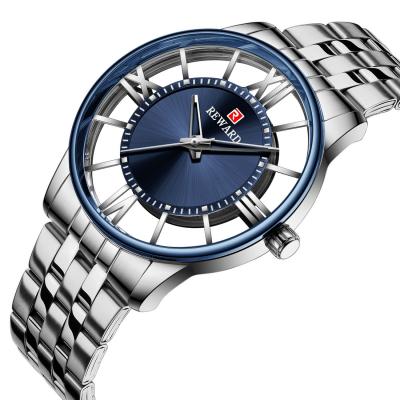 China Classic Waterproof Luxury Men Watches Japan Movt Reward Watch Fashion Business Men's Goods Waterproof Stainless Steel Band for sale