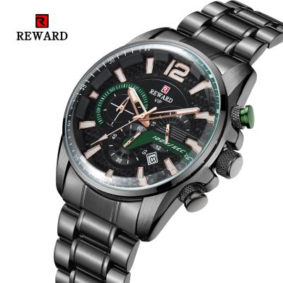 China Fast Delivery Men's Watch Luminous Hands Big Size Men Chronograph Reward America Stainless Steel Hot Online Durable Band Watch for sale