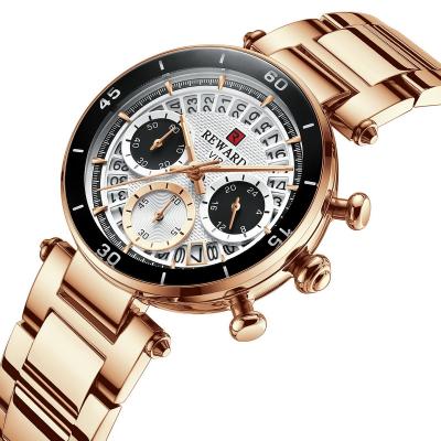 China Chronograph Award Women Watches Stainless Steel Wrist Elegant Rose Gold Watch Chronograph Lady Reloj Para Dama for sale