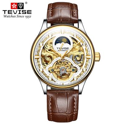 China Hot European Automatic Watch Design Tevise Date Slim Automatic Watch Cavity Face Made In China Shenzhen Watch for sale