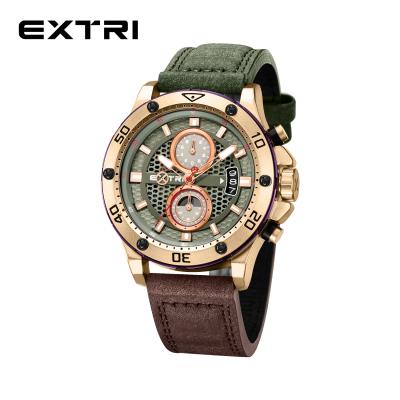 China Extri Chronograph Watches Manufacturer Wholesale Chrono Movement Wristwatch Container Design Boxes 5 Colors Small MOQ for sale