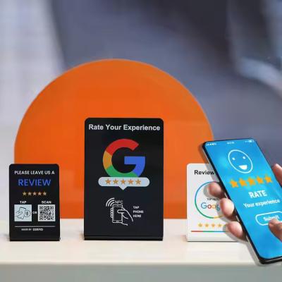 China Impresión offset Tarjetas de revisión NFC para Google Facebook Instagram Medio social en venta