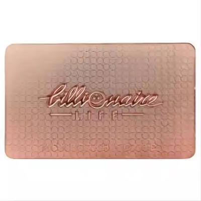 China Tarjetas de visita NFC de metal personalizado grabadas en oro rosa sin contacto a prueba de agua en venta