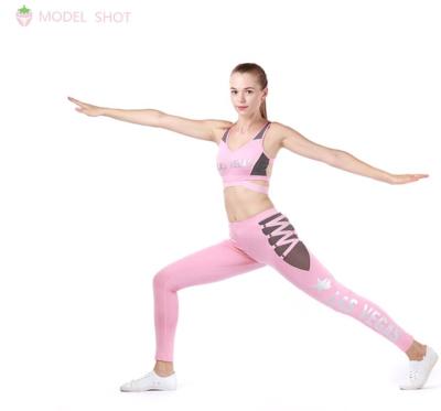 China Custom Breathable Fitness Clothing Womens Breathable Gym Sports Light Pink Fitness Clothing Yoga Leggings for sale