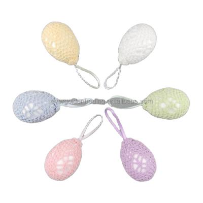 China Beautiful Elegant Macarons Color Knitted Handmade Easter Egg Ornaments for Surprise Gifts for Family Party Decoration Supplies for sale