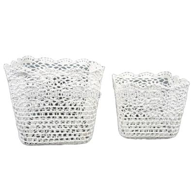 China Viable High Quality Cotton Lace Crochet Storage Basket Products Exported From China for sale