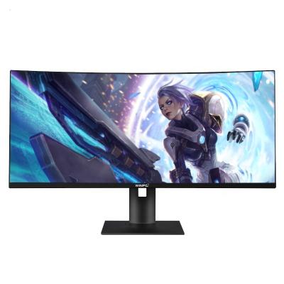 China 34 Inch 21:9 IPS Curved Frameless Monitor 4K UHD 3440x1440 Resolution Gaming Monitor for sale