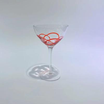 China New Stcked FAVOR Design Martini Handmade Clear Crystal Champagne New Design Wine Glass for sale