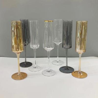 China Wholesale STOCKED gold rim goblet water champagne wine glass cup set for wedding restaurant hotel for sale