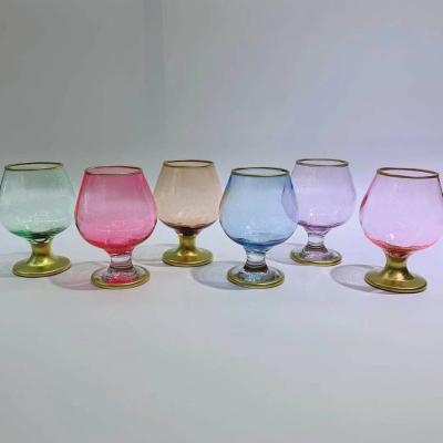 China Stocked 2021 new colored FAVOR brandy glass champagne glasses with color box for sale