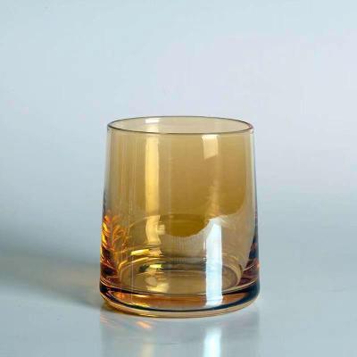 China Customized STORED logo design amber lead free stemless crystal drinking beware drink cup wine glass cup for sale