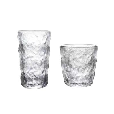 China 2021 New Glacier Wine Glass Single Pattern Whiskey Cold Drinks Lead Free Glass Cup 300ml for sale