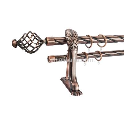 China Fashion metal hollow metal curtain rod finials oak curtain rod for sale