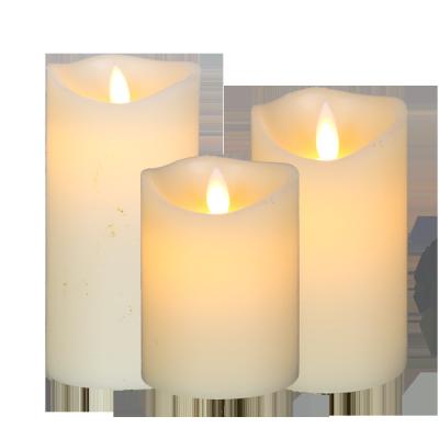 China Indoor Ivory Paraffin LED Christmas Decoration Warm White Golden Glowing Tears Candle Light for sale