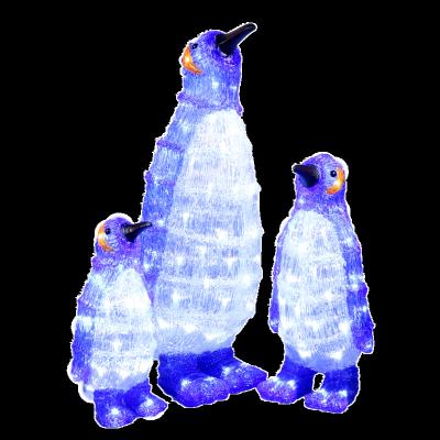 China Outdoor Decoration NNEW STAR LIGHTING Fimily Penguin Acrylic Christmas Lights Snow Outdoor Pond Decoration Lights Winter for sale