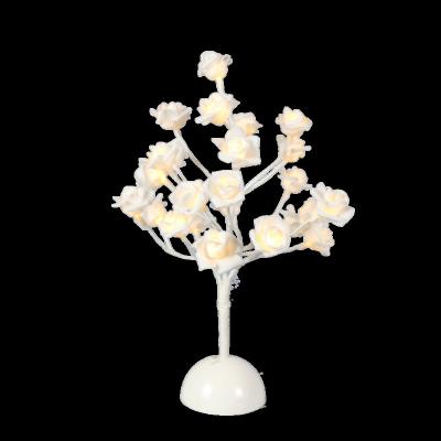 China High quality indoor decoration christmas warmwhite led desk table lamp indoor decoration foam rose flower table light for sale