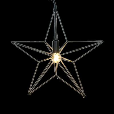 China Indoor Iron Frame Metal Black Decoration Five-pointed Star Hanging Light Bar Lawn Party Wedding Banquet Decoration Chandelier Hanging Light for sale