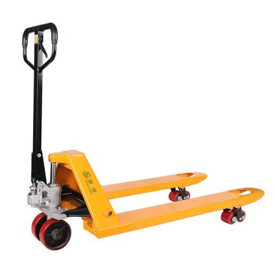 China Building Material Stores 3 Ton 2.5 Ton Warehouse Hydraulic Double Decompression Hand Pallet Truck Forklift Pallet for sale