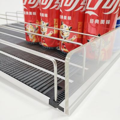 China HIPS/ABS Beverage Management Gravity Roller Shelf Beverage Fridge Display Shelf for sale