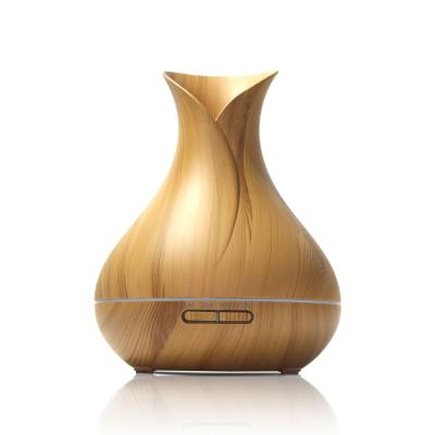 China 2021 Household Best Selling Grain 400ml Ultrasonic Aroma Wooden Diffuser Humidifier For Essential Oil for sale