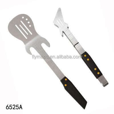 China 2018 New Easily Cleaned Guitar Shape BBQ Tool Kit For Christmas Gift With Black Color Wooden Handle for sale