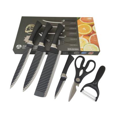 China Sustainable Professional High Quality Daily Use Sharp Knives 6 Pcs Knife Set for sale