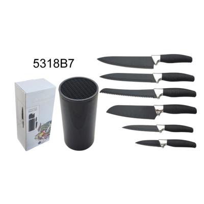 China Sustainable 7 Pcs Kitchen Knife Set With Knife Block for sale