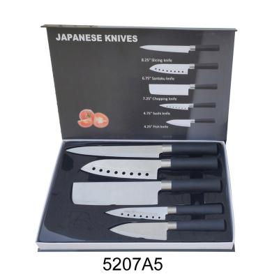 China 5 Pcs Stainless Steel Knife Set Viable Japanese Santoku Fish And Salmon Knife for sale