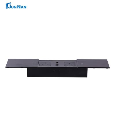 China Brushed Surface Lift Up Sockets Hidden Table Kitchen Worktop Power Strip Outlet for sale