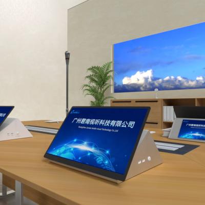 中国 電子会議機器 紙なし会議システム 13.3 インチ スクリーン フォリップアップ モーター付きモニター リフト 販売のため