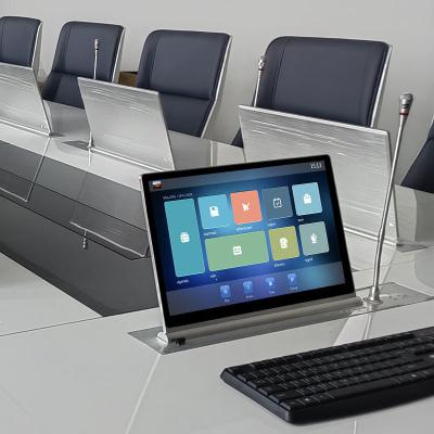 中国 Conference Equipment Computer Monitor Lift Table LCD Computer LCD Lifting Table Paperless Conference Room System 販売のため