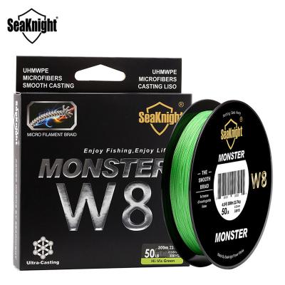 China High-knot strength SeaKnight brand 300M 15 -100LB strands braided fishing line 8 MONSTER/MANSTER W8 multifilament PE line for sale