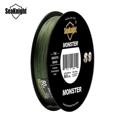 China High-knot Strength SeaKnight Brand 9 Strand 300M 20-100LB S9 Monster Line / PE Tech Multifilament Reverse Fishing Manster Series for sale