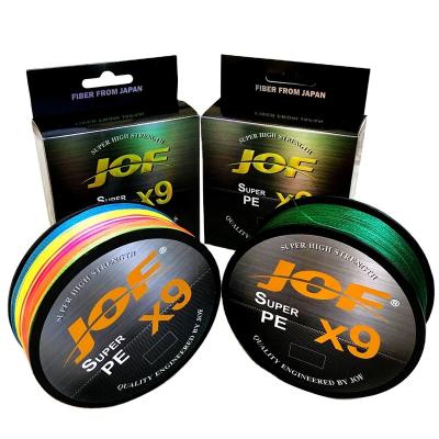 China Super Strength JOF X9 300M 500M 100M Long Braided Fishing Line 9 Strands Fishing Multifilament Sea Fishing Line 20-80LB Multicolor for sale