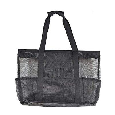 China Fashion Mesh Beach Lightweight Tote Bag Black For Toys Cheap China Convenient Large Capacity for sale