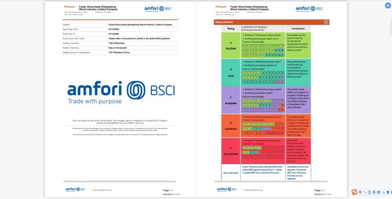 BSCI - Fujian Shunchang Shengsheng Wood Industry Limited Company