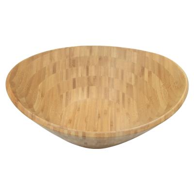 China Reusable 100% Natural Handmade Round Coconut Bamboo Wooden Bowl Salad Bowl From Viable Plant for sale