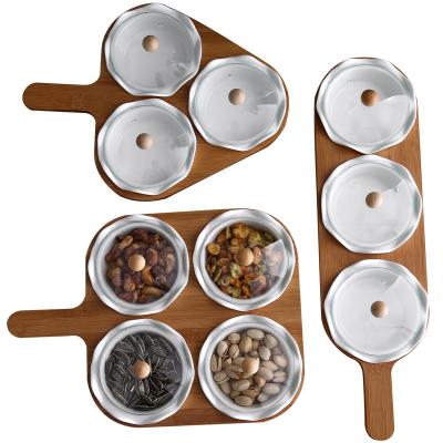 China Stored Ceramic Condiment Spice Jars Rack Holder Bamboo Turntable Rack for sale