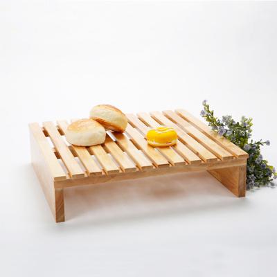 China Stocked Kitchen Display Tray Wood Cake Handmade Bamboo Cake Display Stand for sale