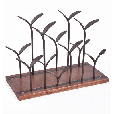 China Sustainable Pine Disassemble Free Standing Rugged 4 Rack-Spaces Saving Wine Bottle Holders Wine Table Rack for sale