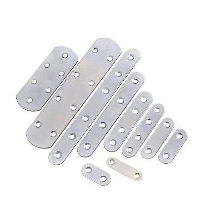 China Straight Metal Funiture Hardware Stainless Steel Flat Planar Brackets Repair Plates Repair Corner Brace Metal Repair Bracket for sale