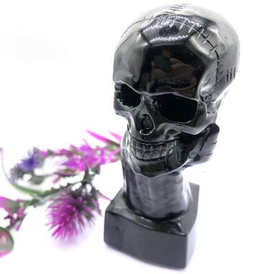 China Wholesale Natural Europe Skulls Obsidian Crystal Skulls For Energy Healing Halloween Gifts for sale