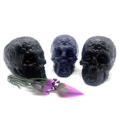 China China wholesale crystalskulls natural obsidian stone skulls Halloweengift for souvenir for sale