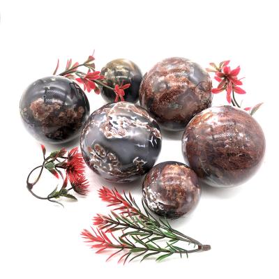 China China bulk high quality wholesale crystal spheres red mossagate sphere for mind healing for sale