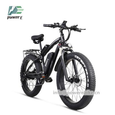 China 26inch Big Power 48V 750W Aluminum Alloy Electric Mountain Bike With 48V 17Ah Battery Factory Outlet Fat Electric Bicycle for sale