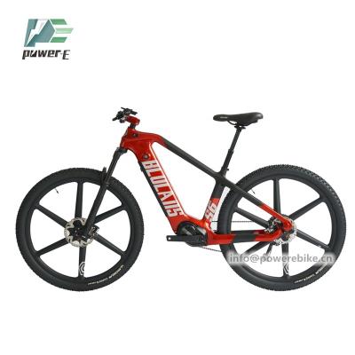 China Luxury 36V 16Ah Branded Battery Carbon Fiber Electric Mountain Bike 350W M600 Mid Drive Electric Bike for sale