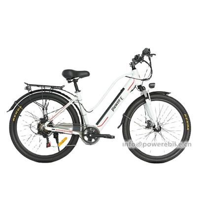 China New 48V 350W Standard Rear Hub Motor 26 Inch Women's Lithium Battery 48V 9.6Ah E-Bike Electric City Bike for sale