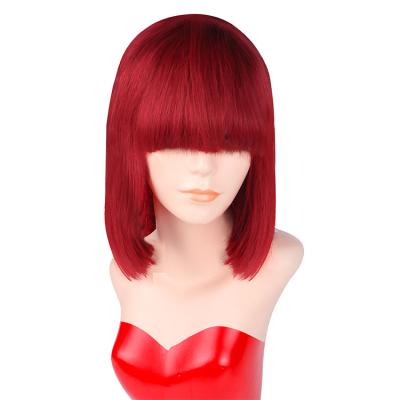 China Silky Straight Hair Bob Wigs With Bangs Short Wave LIDEMEI for sale